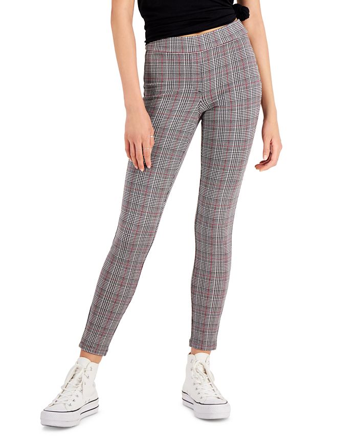 Style & Co Plaid Ponté-Knit Skinny Pants, Created for Macy's - Macy's