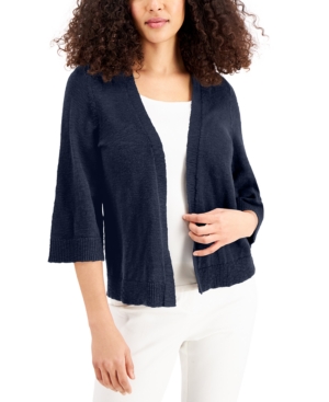 Jm Collection Cotton Slub Cardigan Created for Macy's