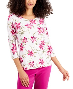 Jm Collection Garden-Print Top Created for Macy's