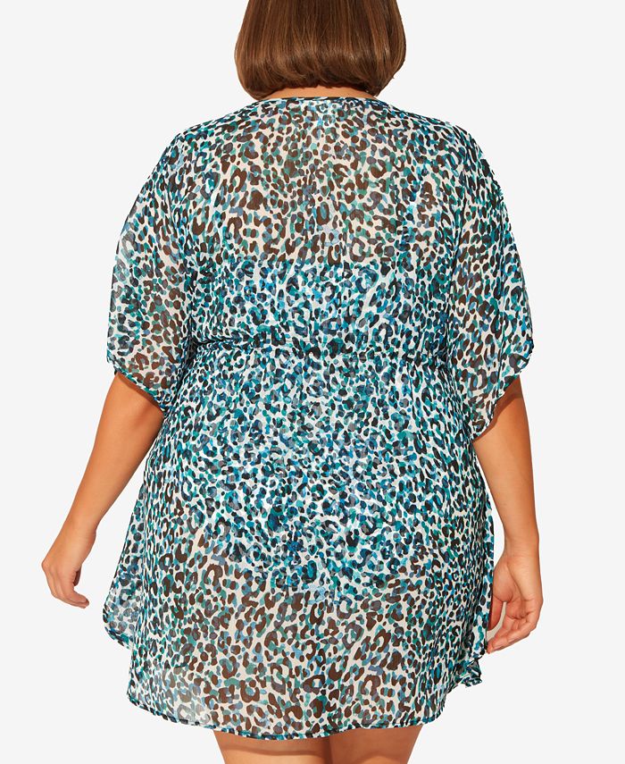 Copricostume Da Bagno Plus Size Kaftan - Viscosa Leggera Con Scollo A V Per Donna - Foto 3