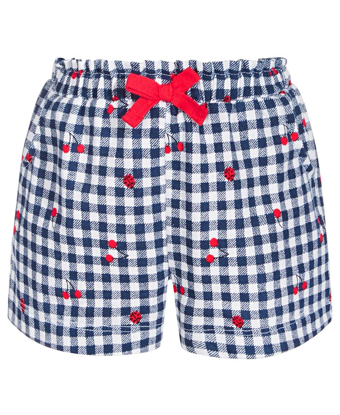 First Impressions Baby Girls Gingham Cherry Cotton Shorts, Created for