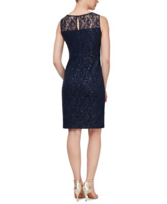 SL Fashions Sequin Lace Dress & Chiffon Jacket 