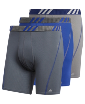 Adidas Originals Adidas Men's 3-pk. Performance Mesh Boxer Briefs In Onix Grey/ Bold Blue/ Grey