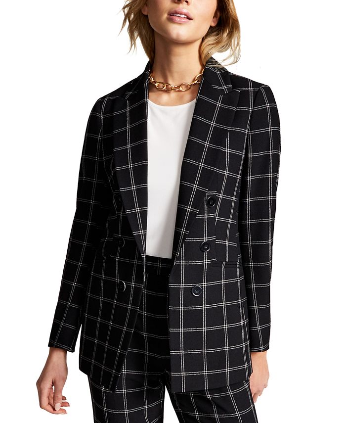 Bar III Windowpane Jacket Created for Macy s Macy s