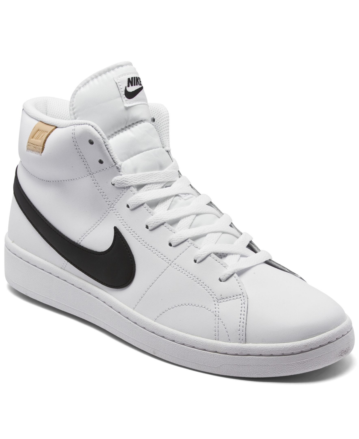Nike Men's Court Royale 2 Mid High Top Casual Sneakers From Finish Line In White,black