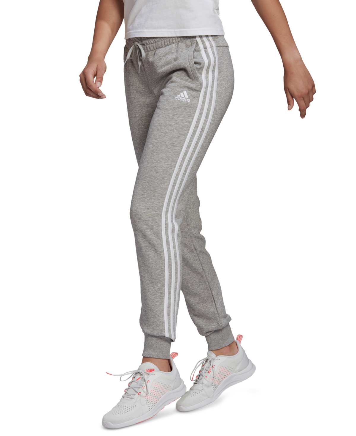 Women's Essentials 3 Stripes Track Pants - Gray