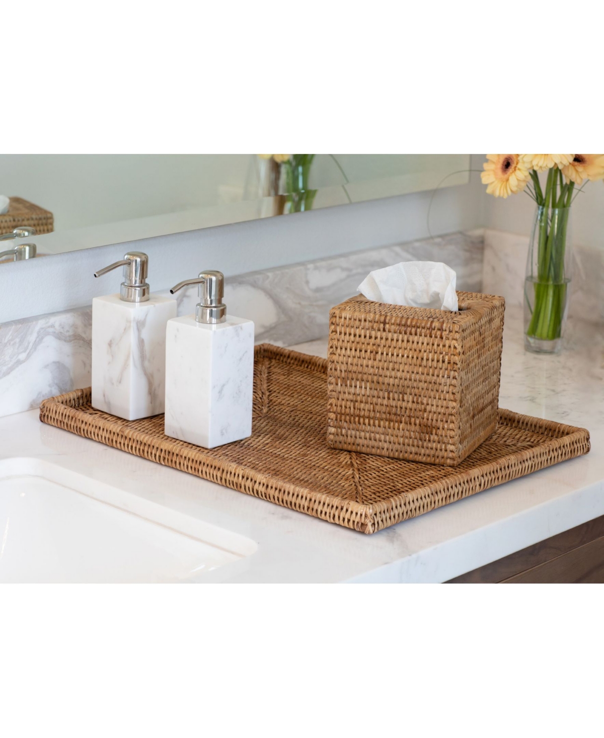 Artifacts Rattan Rectangular Flat Tray
