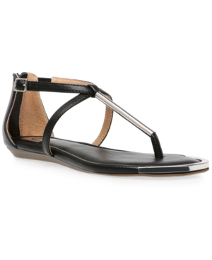 Dv Dolce Vita Labelle T-strap Flat Sandals Women's Shoes In Black