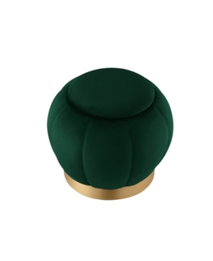 Nicole Miller Javier Upholstered Round Ottoman In Green