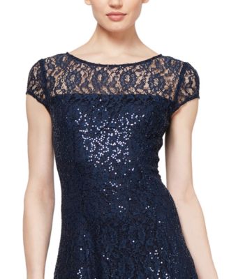 Sequined Lace Midi Dress