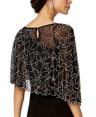 Petite Beaded Overlay Gown