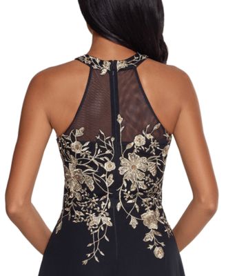 Embellished Chiffon Illusion Gown