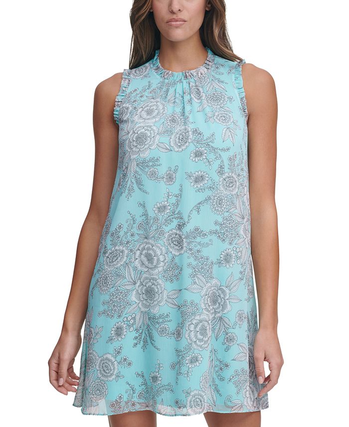 Tommy Hilfiger Petite Chiffon Floral Shift Dress - Macy's
