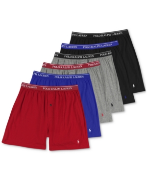 Polo Ralph Lauren Men's 5-Pk Cotton Knit Boxers + 1 Bonus Pair