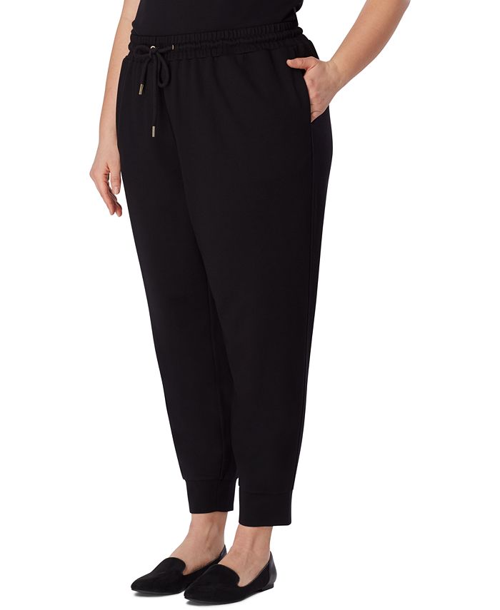 Anne Klein Plus Size Serenity Tapered Jogger Knit Pants - Macy's