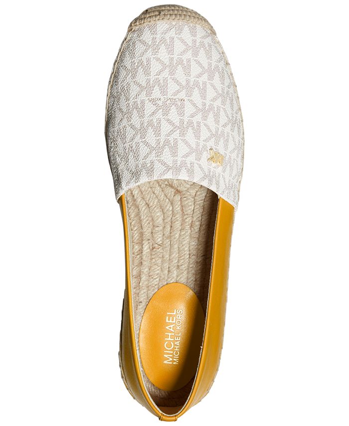 michael kors kendrick slip on black leather espadrille