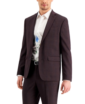 INC INTERNATIONAL CONCEPTS MEN'S SLIM-FIT PURPLE PLAID SUIT JACKET, CREATED FOR MACY'S