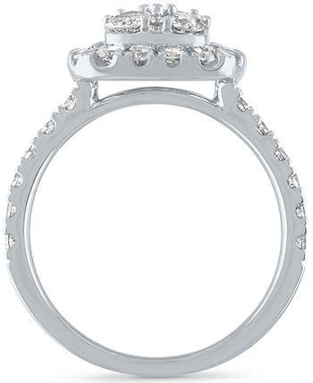 Macy's - Diamond Cluster 3-Pc. Bridal Set (2 ct. t.w.) in 14k White Gold