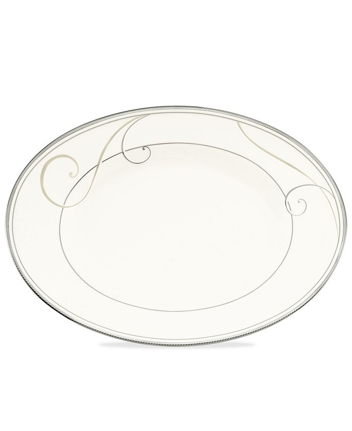 Noritake - "Platinum Wave" Oval Platter, 14"