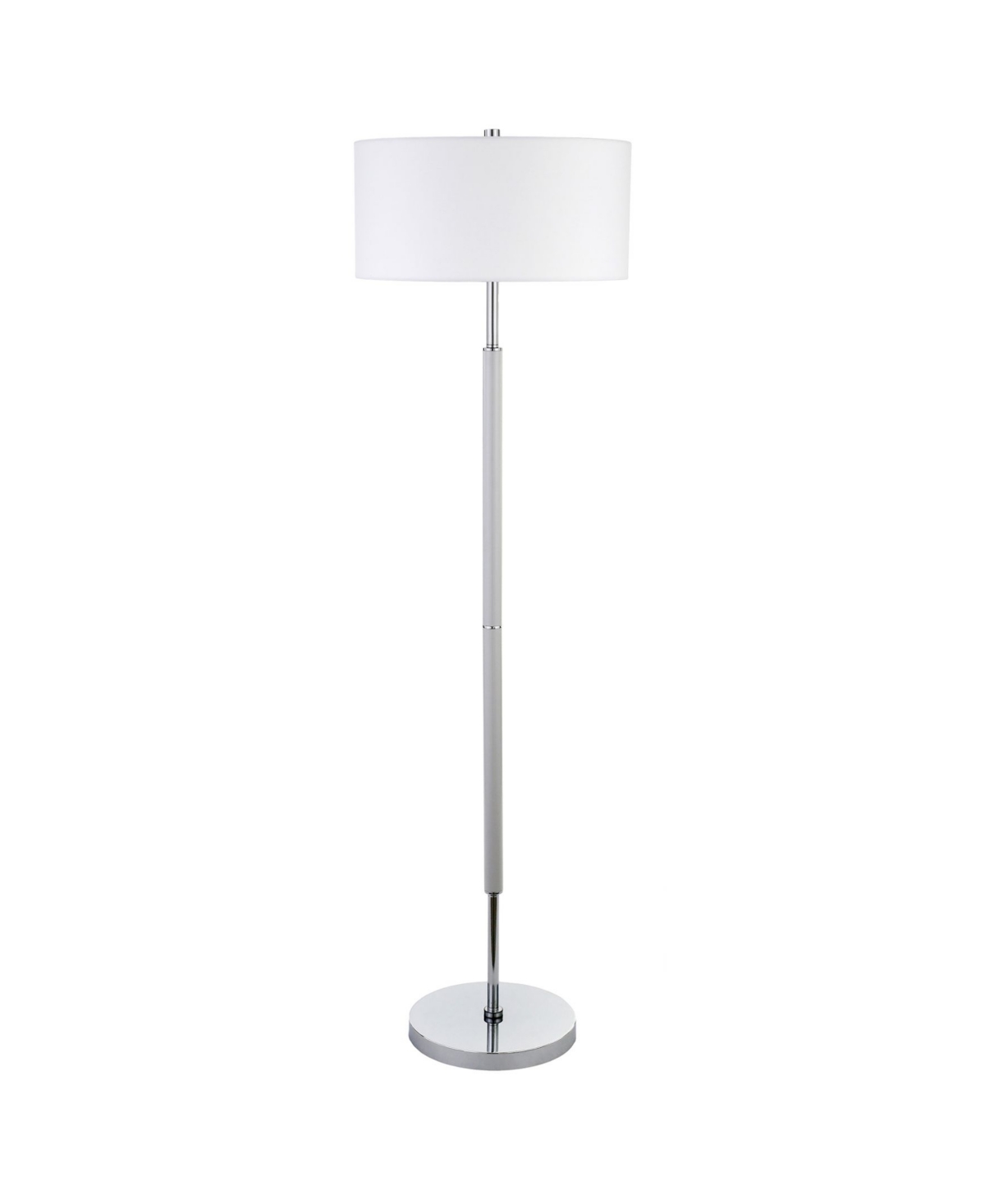 Hudson & Canal 61.5" Metal Simone 2-light Floor Lamp In Gray,silver-tone