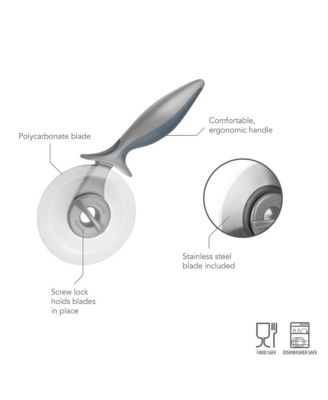 Food Prep 2 in 1 Pizza Wheel Utensil for Meal Prep Dough Pizza Pie and Pastry Cutter with Two Blades