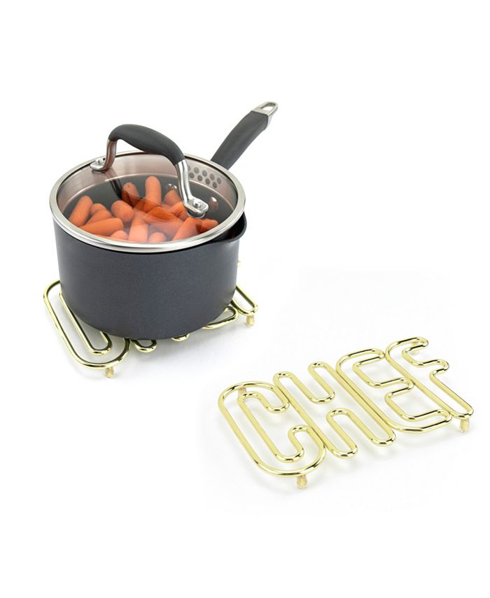 Tovolo Chef Trivet, steel cooling rack for countertops & kitchen tables, cute potholder or décor