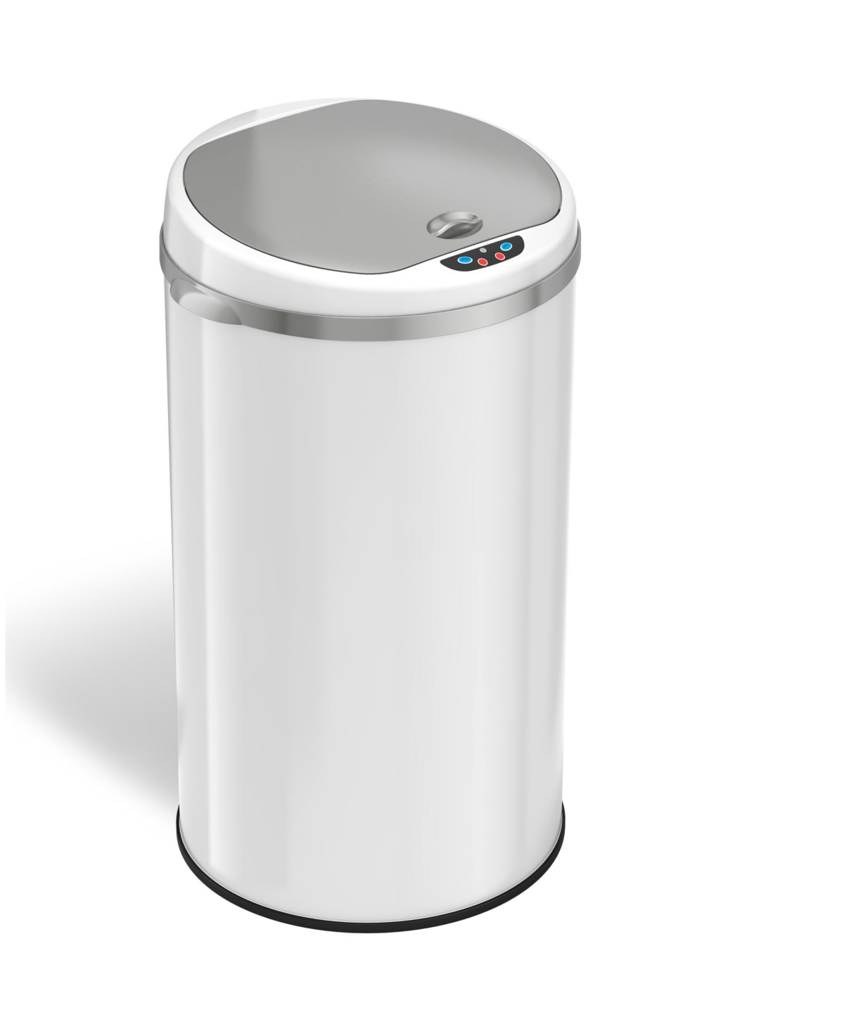 iTouchless 8 Gallon Round Sensor Trash Can with Deodorizer - White