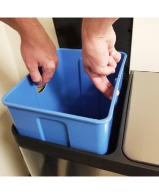 16 Gallon / 61 Liter SoftStep Stainless Steel Combo Step Pedal Kitchen Trash Can and Recycle Bin with Dual Odor Filters