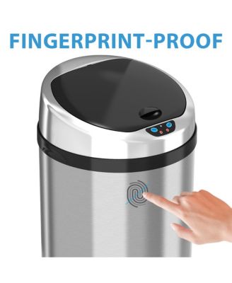 30 Liter / 8 Gallon Stainless Steel Round Sensor Kitchen Trash Can with AbsorbX Odor Filter