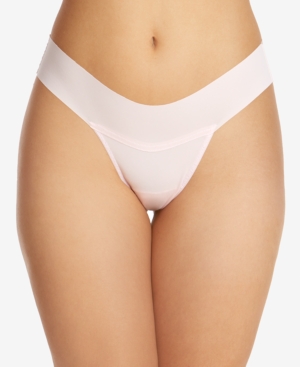 Shop Hanky Panky Breathesoft Natural Rise Thong Underwear In Bliss Pink