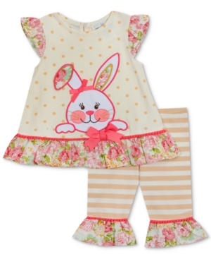 Rare Editions Baby Girls 2-Pc Bunny Applique Tunic & Leggings Set