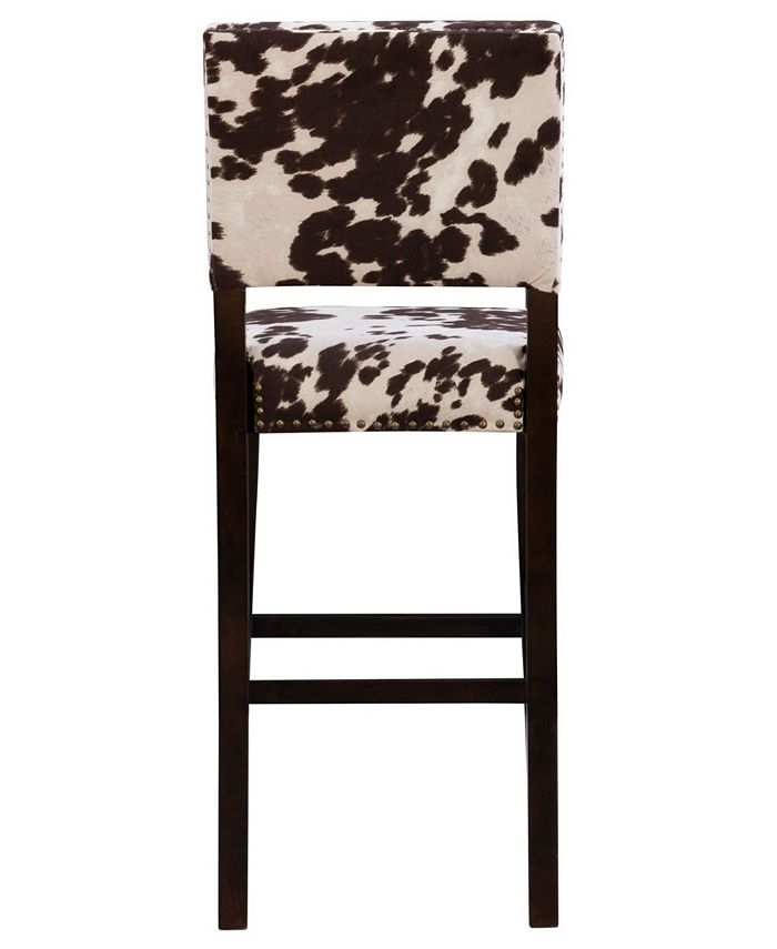Linon Home Décor Covey Black Cow Print Bar Stool Macy's