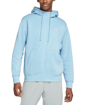 Nike Men's Club Fleece Full-zip Hoodie In Psychic Blue