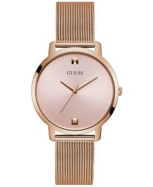 Women's Diamond-Accent Rose Gold-Tone Stainless Steel Mesh Bracelet Watch 40mm