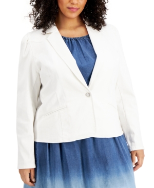 Inc Plus Size Denim Blazer Created for Macy's