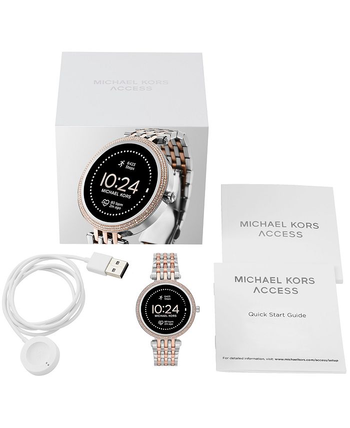 michael kors gen 5e darci smartwatch two tone stainless steel