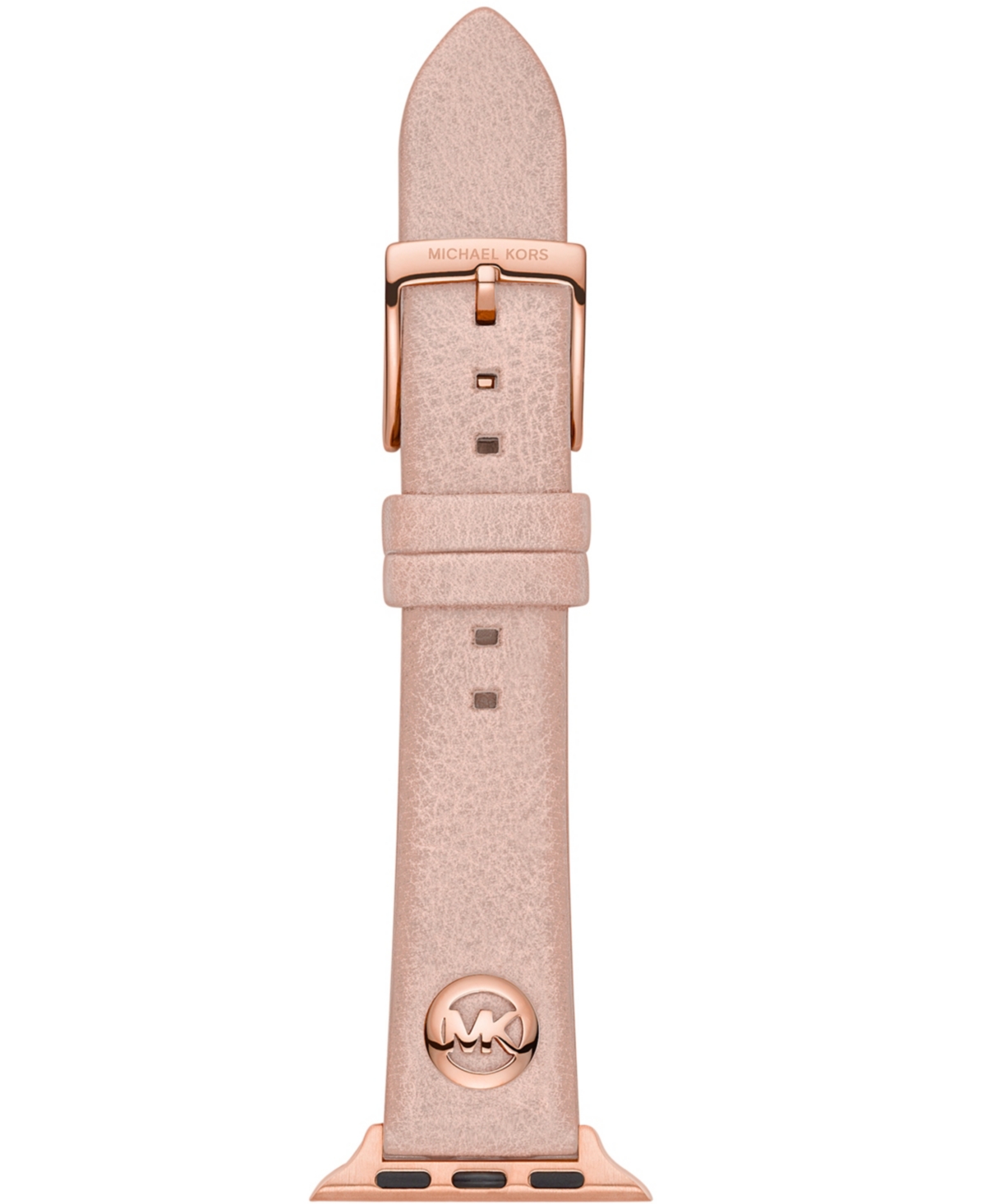 Shop Michael Kors Logo Charm Blush Leather 38/40mm Band For Apple Watch