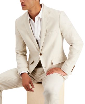 INC International Concepts Men's Slim-Fit Stretch Linen Blend Suit ...