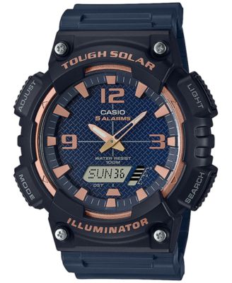 Casio - Men's Solar Analog-Digital Black Resin Strap Watch 46.6mm