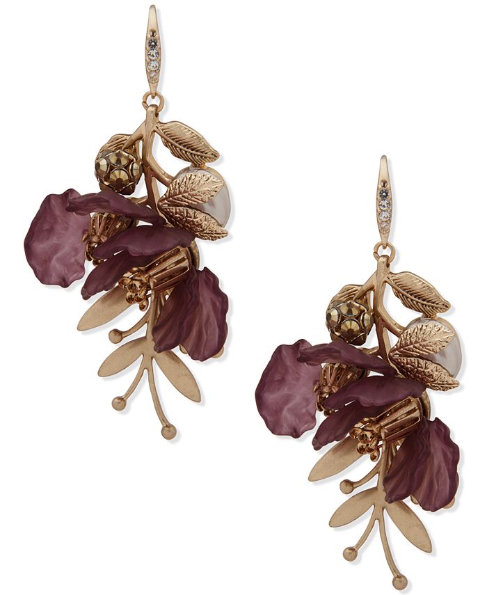 lonna & lilly lonna & lillly Gold-Tone Crystal & Imitation Pearl Flower ...