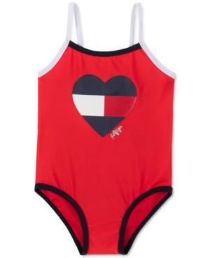 Tommy Hilfiger Baby Girls 1-Pc Logo Heart Swimsuit