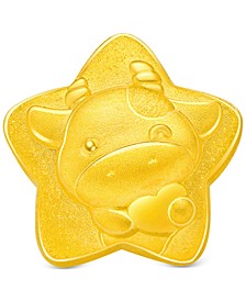 Year of the Ox Star Charm Pendant in 24k Gold