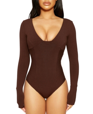 Naked Wardrobe Deep V-Neck Bodysuit - Macy's