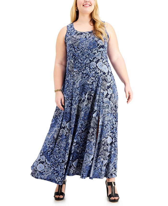 Michael Kors Plus Size Arabesque Paisley Print Maxi Dress Macy s