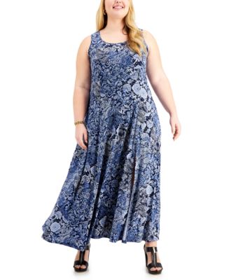Michael Kors Plus Size Arabesque Paisley-Print Maxi Dress - Macy's