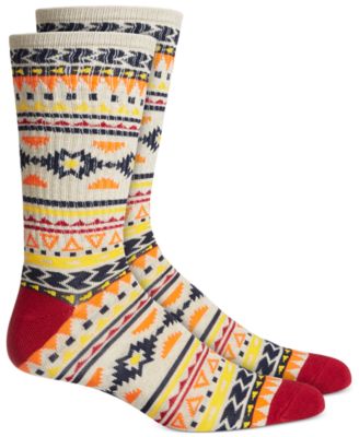Sun + Stone - Men's Yellow Geometric Socks