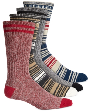 Sun + Stone Men's 4-Pk Stripe Crew Socks