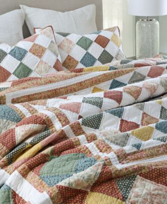 Martha Stewart Collection Diamond Frame Patchwork Artisan Quilted ...