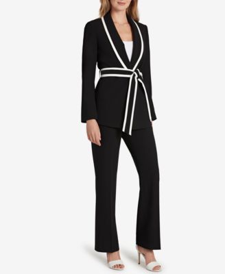 Tahari ASL - Pebble Crepe Self-Tie Jacket