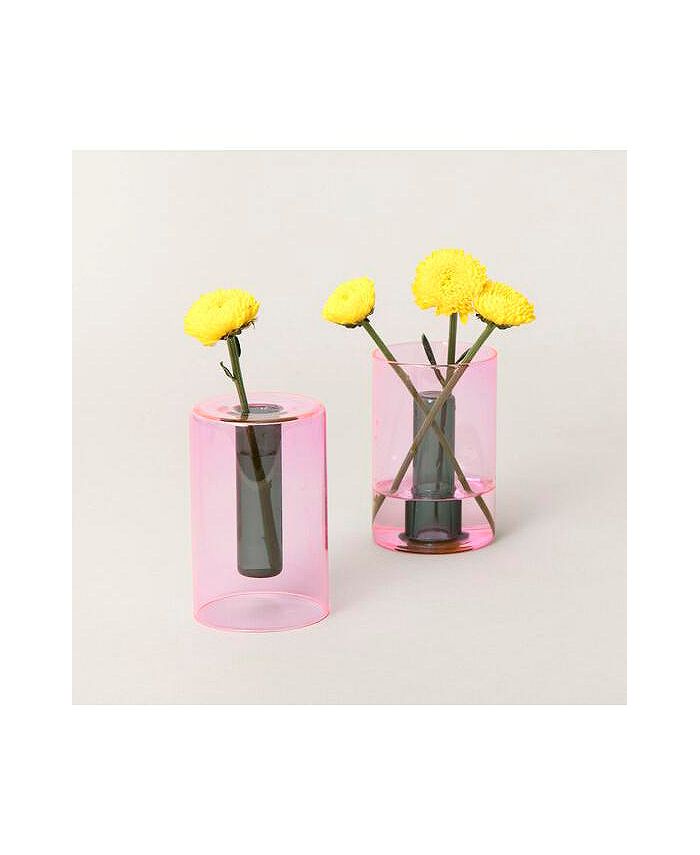 Block Design Reversible Vase, Pink/Green Macy's